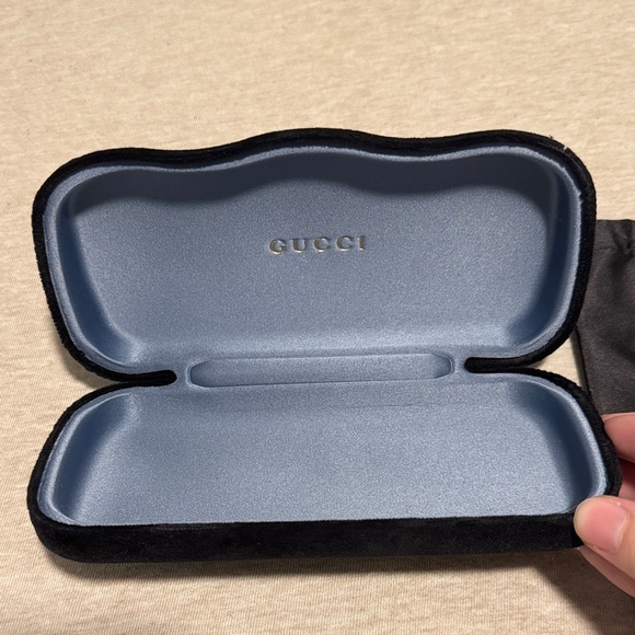 Gucci Black Sunglasses with Gold Accents - Picture 6 of 6